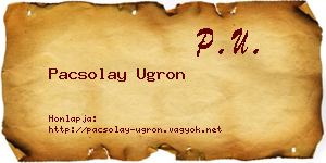 Pacsolay Ugron névjegykártya